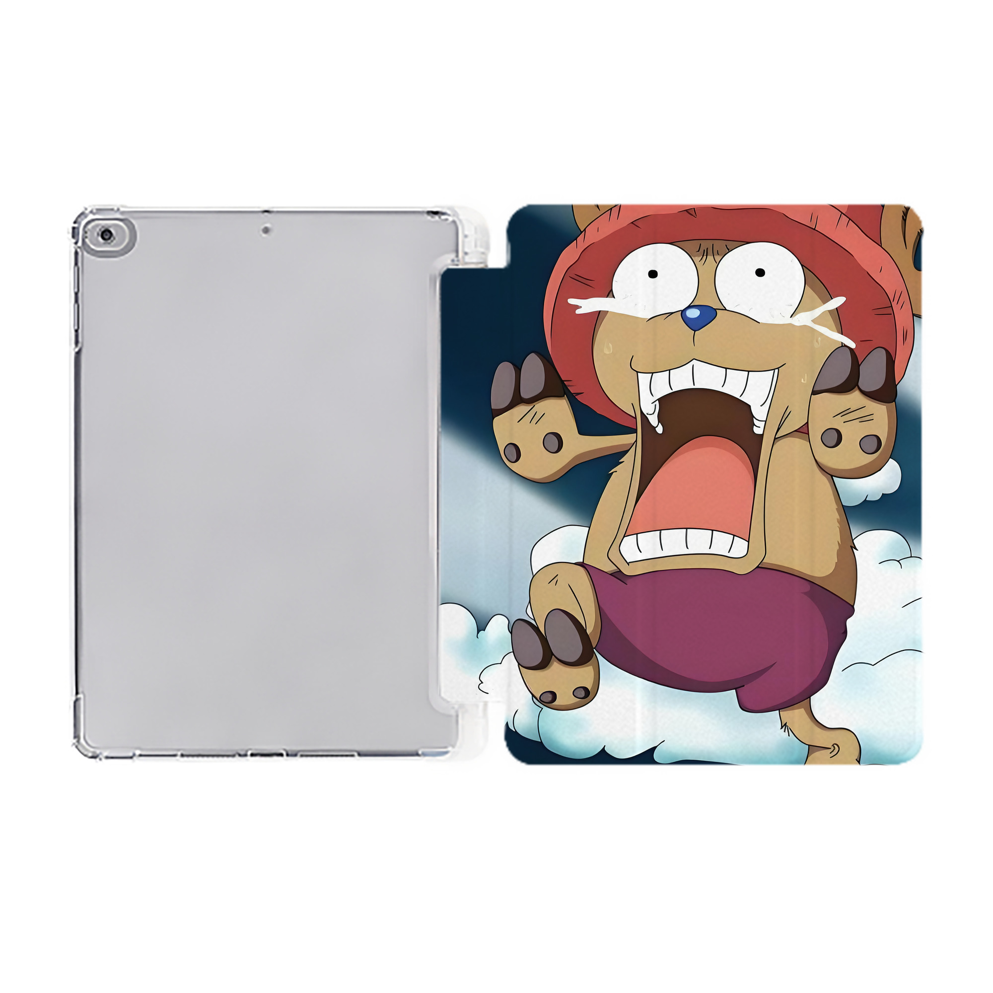 ワンピース ONE PIECE IPad ケース ペン収納付き 三つ折りスタンド PUレザー×シリコン 対応機種9.5/10.5/10.9インチ